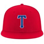 Custom Red Royal-White Stitched Adjustable Snapback Hat - Image 2