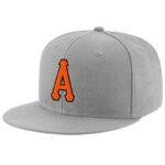 Custom Gray Orange-Black Stitched Adjustable Snapback Hat - Image 3
