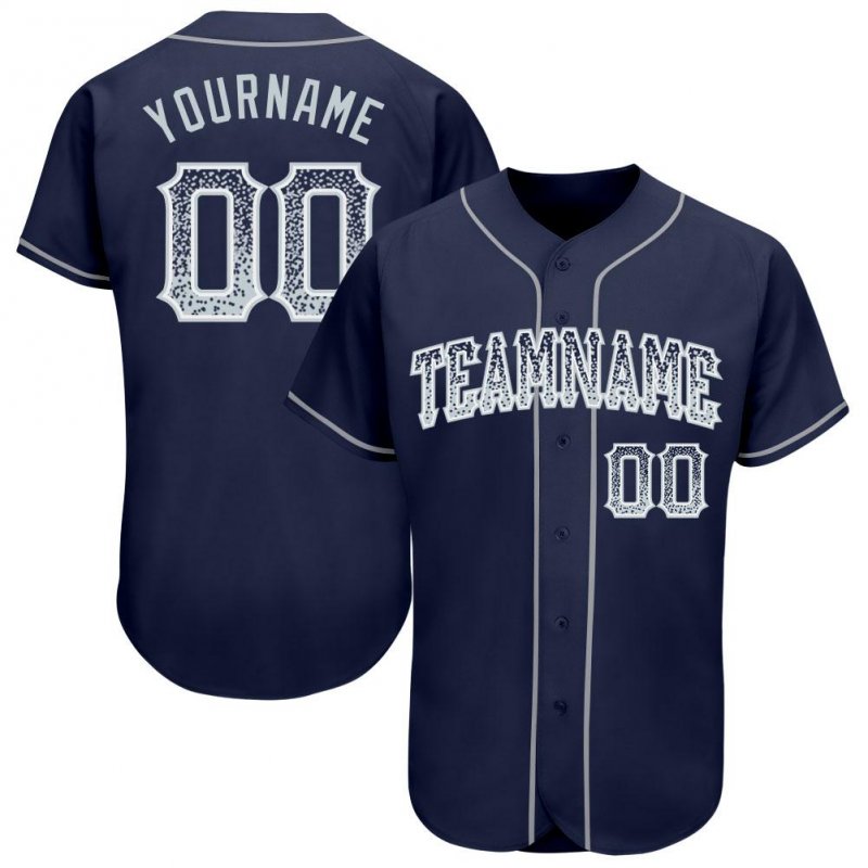 19fc9b964c4c709e26c49b2d9ab24830 Men's Custom Navy Silver-White Authentic Drift Fashion Baseball Jersey - Image 1