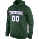 Men's Custom Stitched Green White-Purple Sports Pullover Sweatshirt Hoodie - Image 2