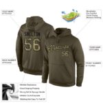 Men's Custom Stitched Olive Camo-Black Sports Pullover Sweatshirt Salute To Service Hoodie - Image 3