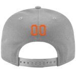 Custom Gray Orange-Black Stitched Adjustable Snapback Hat - Image 2