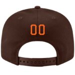 Custom Brown Orange-White Stitched Adjustable Snapback Hat - Image 3
