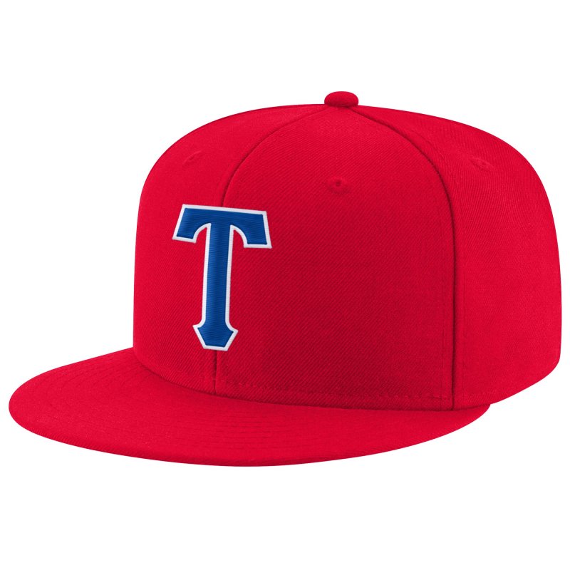 541ee40277029f03f21421f9f1208b72 Custom Red Royal-White Stitched Adjustable Snapback Hat - Image 1