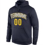Men's Custom Stitched Navy Gold-White Sports Pullover Sweatshirt Hoodie - Image 3