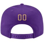 Custom Purple Old Gold-White Stitched Adjustable Snapback Hat - Image 3