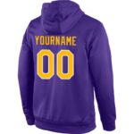 Men's Custom Stitched Purple Gold-White Sports Pullover Sweatshirt Hoodie - Image 2