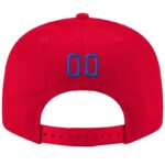 Custom Red Royal-White Stitched Adjustable Snapback Hat - Image 3