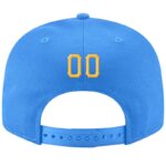 Custom Powder Blue Gold-White Stitched Adjustable Snapback Hat - Image 3
