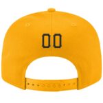 Custom Gold Black-White Stitched Adjustable Snapback Hat - Image 2