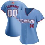 Men's Custom Light Blue White-Red Authentic American Flag Fashion Baseball Jersey - Image 2