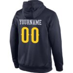 Men's Custom Stitched Navy Gold-White Sports Pullover Sweatshirt Hoodie - Image 2