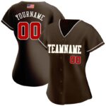 Men's Custom Brown Red-Cream Authentic American Flag Fashion Baseball Jersey - Image 2