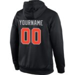 Men's Custom Stitched Black Orange-Gray Sports Pullover Sweatshirt Hoodie - Image 2