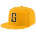 Custom Gold Black-White Stitched Adjustable Snapback Hat - Image 3