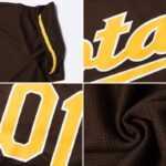 Men's Custom Brown Red-Cream Authentic American Flag Fashion Baseball Jersey - Image 4
