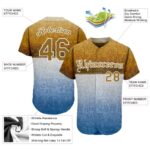 Men's Custom Graffiti Pattern Gold-White 3D "Chicano" Authentic Baseball Jersey - Image 3