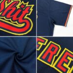 Men's Custom Navy White-Gold Authentic American Flag Fashion Baseball Jersey - Image 3